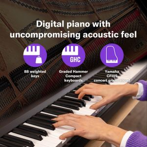 Yamaha P-145BT Digital Piano – Black, Portable Keyboard