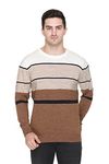 GODFREY Men's Acrylic Blend Round Neck Sweater (GMS2201A_Camel_S_Brown, White_S)