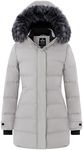 Wantdo Womens Winter Quilted Thicken Parka Coat Warm Puffer Coat Grey M