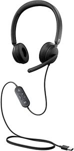 Microsoft Modern Wired Headset,On-Ear Stereo Headphones with Noise-Cancelling Microphone, USB-A Connectivity, In-Line Controls, PC/Mac/Laptop - Certified for Microsoft Teams