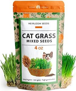 HOME GROWN 4oz Cat Grass Seeds - Oat Seeds & Barley Seeds Mix - Keep Your Pet Healthy with Cat Grass for Indoor Cats - Cat Grass Seeds Bulk - Refill Cat Grass Growing Kit - 100% Non-GMO