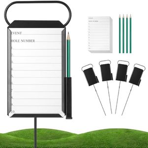 Maplefield Golf Long Drive and Closest to The Pin Marker Kit - Set of 4 - Strong Metal Golf Marker That Last in Any Weather - Includes Pencils, Cards and Metal Markers - Comes Apart for Storage