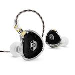 BASN ASONE 14.2mm Planar Driver in-Ear Monitors Earphone with Two Detachable MMCX Cables for Musicians Drummers Bass Players Singers(Black)