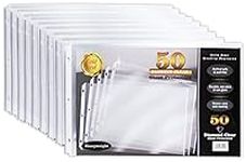 GOLD SEAL 50 Pack 11x17 Inch Heavyweight Diamond Clear Sheet Protectors, Side Loading, Ledger Sheet Protectors, by Gold Seal, 3-Hole Punched