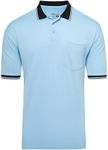 Murray Sporting Goods Short Sleeve Baseball and Softball Umpire Shirt - Sized for Chest Protector (Medium, Light Blue)