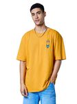 The Souled Store Men Official Minions: Blah Blah Blah Mustard Yellow Printed Oversized T-Shirts