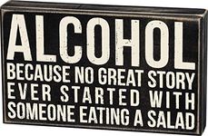 Primitives by Kathy Wood Box Sign, 10-Inch by 6-Inch, Alcohol