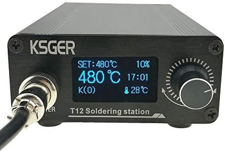 KSGER T12 Soldering Station STM32 OLED V2.1S T12 Iron Tips Sting FX9501 Handle Temperature Controller Welding Tools FX9501 Handle Electric DIY Kits Aluminum Alloy Case 110-240V