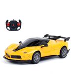 Popsugar High Speed 1:24 Rechargeable Remote Control Car with 2.4G Remote Control | Working Headlights | Lithium Battery | C-Type Charging | Best Gift for Kids | Made in India