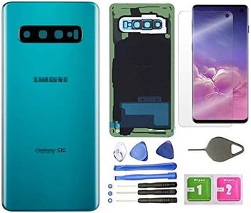 Galaxy S10 Back Cover Glass Housing Door Replacement with Camera Lens and Frame +Tape Parts for Samsung Galaxy S10 S 10 SM-G973F/DS +Screen Protector +Tool (Prism Green)