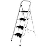 Home Vida 4-Step Steel Portable Folding Heavy Duty Anti Slip Step Ladder For DIY and Gardening, 150 KG Max Capacity