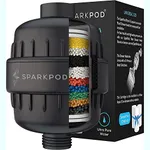 SparkPod High Output Shower Filter Capsule - Suitable for People with Sensitive and Dry Skin and Scalp, Filters Chlorine and Impurities | 1-min Install