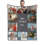 Personalised Blanket, Custom Photo Blanket for Adults Kids, Personalised Gifts for Mum, Dad, Boyfriend, Girlfriend