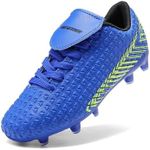 DREAM PAIRS Boys Girls Outdoor Soccer Cleats Football Shoes for Little/Big Kid,Size 1 Little Kid,Royal/Blue/Black,MEGA-2K