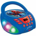 Lexibook- Marvel Spider-Man Bluetooth CD Player for Kids - Portable, Light Effects, Aux-in, Battery or AC, Girls, Boys, Blue/Red, UK Plug