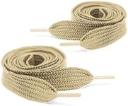 Mercury + Maia Thick Fat Shoe Laces for Sneakers - Chunky Jumbo Wide Shoelaces - Stay Tied - USA Made (54, TAN)