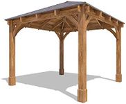 Dunster House Wooden Heavy Duty Gazebo 3 x 3 Metres Pressure Treated Hot Tub Shelter With Roof Shingles Leviathan