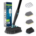 3-In-1 Bathroom Tile Cleaner, Shower Cleaning Brush with 51'' Long Handle, Fixable Bathroom Scrubber, Adjustable Tile Cleaning Brush for Bathtub/Wall, Bath Cleaning Brush for Shower/Bathroom by MAYKI