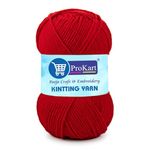 ProKart Premium Woolen 4 ply Hand Knitting Wool Yarn | Fine Weight Knitted and Crocheted Soft Yarn for Sweater, Scarf, Hat, Baby Clothes, Baby Sports, Purse, Gift Bags & DIY Craft Accessories Projects (1 Ball/100 Gram Each) (Red, 100gms x 1 Pack)