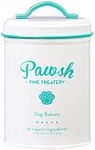 Amici Pet, , Pawsh Mint Fine Treatery Metal Storage Canister, Food Safe, Push Top Lid, 44 Ounces