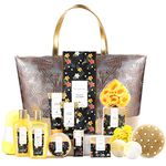 Spa Gifts for Women, Spa Luxetique Spa Gift Basket, Luxury 15pc Home Bath and Body Set Includes Bath Bombs, Bubble Bath, Hand Cream, Body Lotion, Handmade Tote Bag, Beauty Birthday & Christmas Gifts for Women