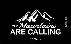 Avsarachna The Mountains are Calling Side Window Sticker - White, 20 x 10 cm - Durable Vinyl Decal for Car, SUV, Truck, and Van Windows - Outdoor Adventure Theme - Easy to Apply and Remove