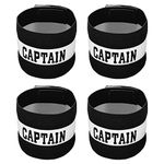 PATIKIL Captain's Armband, 4 Pack Elastic Arm Band for Soccer Team Training, Black