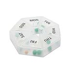 kwmobile Pill Box 7 Days - 10.3 x 2.5 cm - Weekly Medicine Organizer - Large Compartments - Made of Polypropylene - Transparent