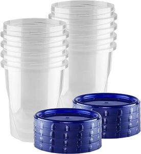 Twist Top Food Containers Screw and Seal Lid 32 Oz Stackable Reusable Plastic Storage Container 8 Pack,