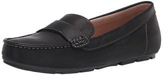 Naturalizer Women Slip On Seven Moccasin Loafer, Black, 8 Wide