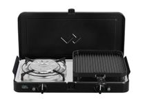 Cadac Portable Stove 2 Cook Turbo FFD Deluxe QR - Gas Powered, 2 Burner with Flame Failure Device, Thermoplastic & Stainless Steel, for Camping