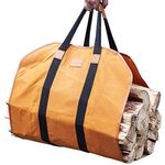 GALAFIRE Firewood Carrier Waxed Canvas, 20oz Heavy Duty and Large Capacity Firewood Log Tote Bag for Wood Carrying, 21'' × 44''