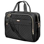 WIRABO 17.3 Inch Laptop Bag, Briefcase for Women Messenger Shoulder Bag Computer Bag Business Office Travel Waterproof Women Briefcase Black