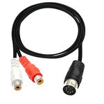 PNGKNYOCN Din 5 Pin to RCA Cable 5-Pin Din Male to 2 RCA Phono Male Plugs Audio Cable for Bang & Olufsen, Naim, Quad, Stereo Systems(1.5m)