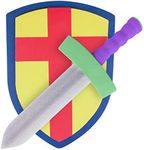 Super Z Outlet Children's Foam Toy Medieval Joust Sword & Shield Knight Set Lightweight Safe for Birthday Party Activities, Event Favors, Toy Gifts