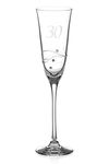 DIAMANTE Swarovski 30th Birthday Champagne Glass – Single Crystal Champagne Flute with a Hand Etched “30” - Embellished with Swarovski Crystals