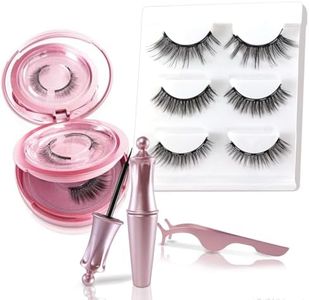 5 magnetic eyelash sets, including a mirror, eyeliner, and tweezers, reusable, easy to clean, no glue needed, easy to wear, natural look suitable for travel, work, and parties (natural style).