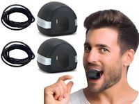 RONATA Jawline Exerciser Jaw,Face&Neck Exerciser - Define Your Jawline,Slim And Tone Your Face,Look Younger And Healthier - Helps Reduce Stress And Craving- Free Jawline Rop Hanger For Neck (Black(2))