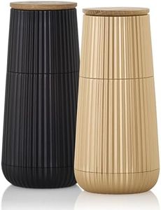 AdHoc MP153 Set Pfeffer- und Salzmühle Scape im Relief Design, black&gold, mit CeraCut® Keramik Mahlwerk