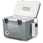 ENGEL 7.5 Quart Live Bait Pro Well with Lithium-Ion Rechargeable Aerator - Silver (7.5Qt)