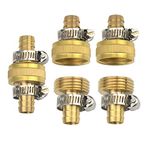 cozyou Brass 1/2" Garden Hose Repair Mender Male Female Connector with Stainless Clamp 3 Sets