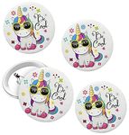 Le Delite 10 pieces Cartoon Theme Badges, Birthday Supplies, Return Gifts for Kids, Accessories, Party Items,button badge decorate sling bags clothes cushion, pouch/Stationery Supplies (unicorn)