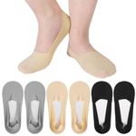 Radsocken 6 Pairs No Show Socks for Women, Non Slip Invisible Boat Socks Cotton Ultra Low Cut Liner Socks, Ladies Pop Socks for Loafer Flats Boat Shoes Size 4-7(Multicolor 2)