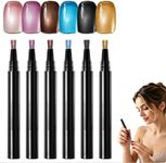 Gantodly Gel Nail Polish Pen Set, 3-in-1, 3/6/12/18 Colors for DIY Nail Art Home Use (6Color-E)