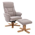 Morris Living The Giza - Fabric Swivel Recliner Chair & Matching Footstool in Wheat