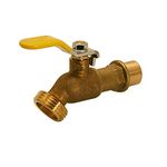 Midline Valve S3526 Boiler Drain Valve, with Lever Handle 1/2 in. MIP/SWT Inlet x 3/4 in. MHT Outlet, Chrome Plated, Lead-Free