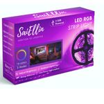 SAIELLIN 3.5 Ft. USB 5V 5050 RGB LED Flexible Strip Light Multi-Color Changing Lighting Kit, TV Background Lighting with Mini Controller for TV PC Laptop Bias Lighting (for Screens- 24")
