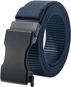 LionVII Ratchet Belts for Men, 1 3/8" Slide Belt with Automatic Buckle for Men Dress, Adjustable Trim to Fit 28-49" Waist (Navy Blue)