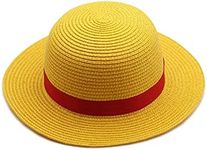 Luffy Straw hat for Halloween Decorations,Cosplay Straw Hat for Costume Party,Unisex Performance Animation Hats (Yellow)