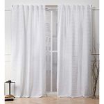 Nicole Miller Helix Embellished Square Hidden Tab Top Curtain Panel Pair, White, 54x84, 2 Panels